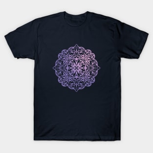 Polynesian style tattoo mandala purple T-Shirt